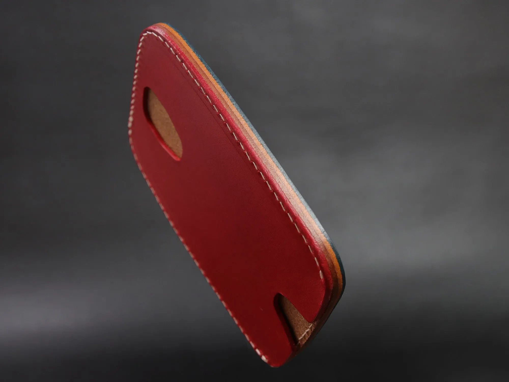 Leather Card Wallet [LC-NYBrR] - LAYERS SERIES - Card Holder - Premium Italian Veg-Tanned Leather - Personalized Stamp - Handcrafted in USA