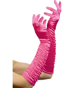 Long Pink Temptress Gloves Glamorous Costume Accessory