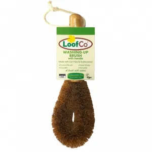 Loofco Coconut Fibre Dish Brush with Handle-Perfect for washing-up