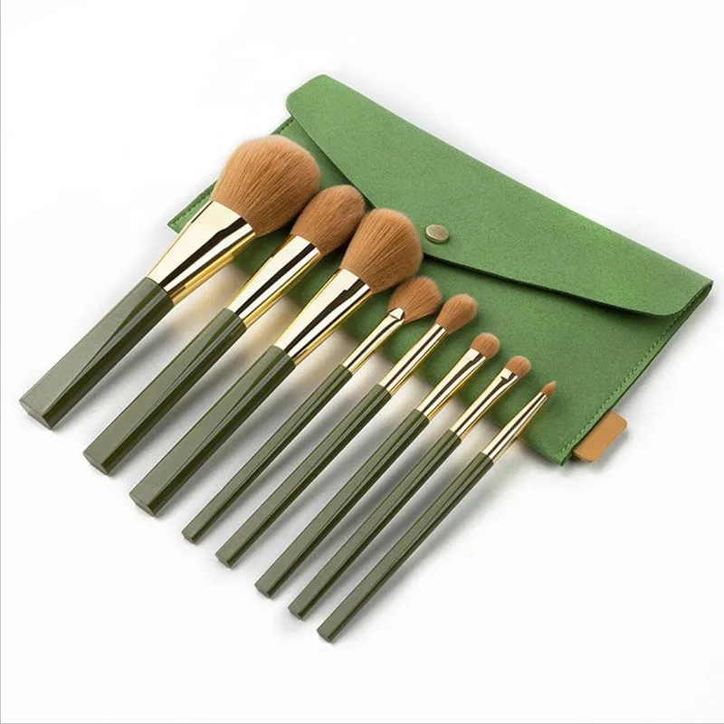 LovelyRLovely 8pcs Green Shimmering Brushes Set