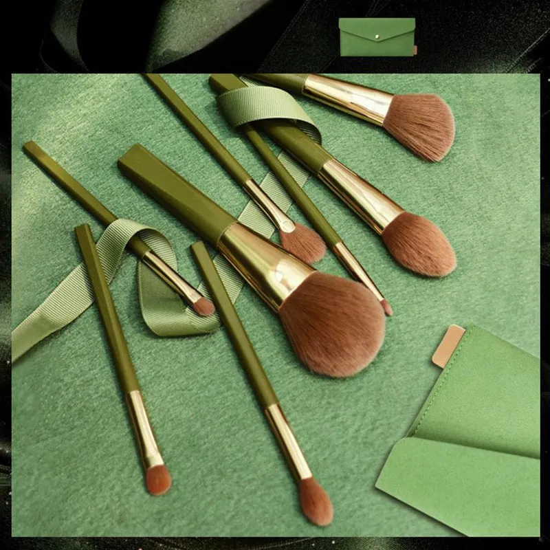 LovelyRLovely 8pcs Green Shimmering Brushes Set
