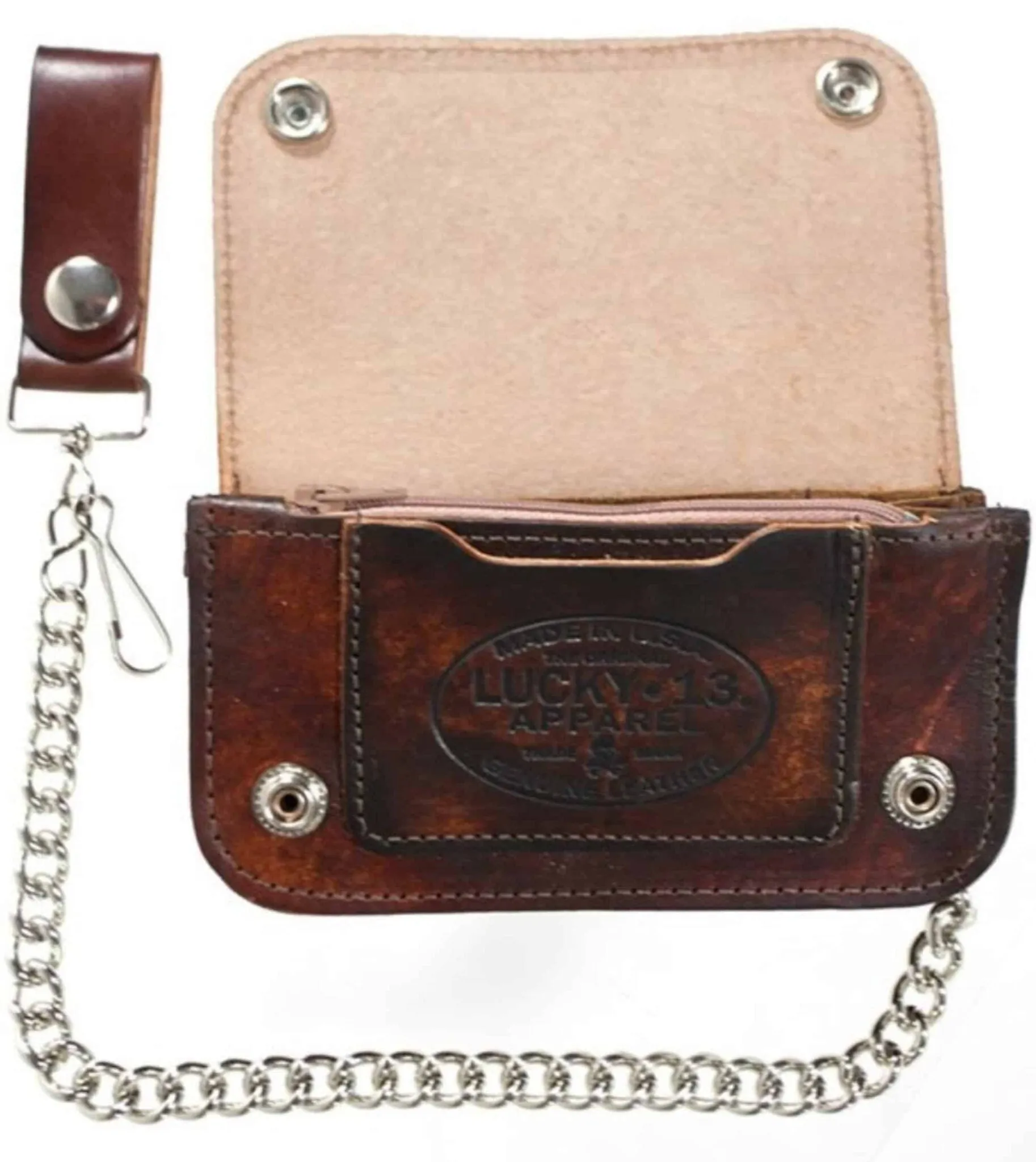 Lucky 13 Wallet Old Speed 6" Bi-Fold w/Chain