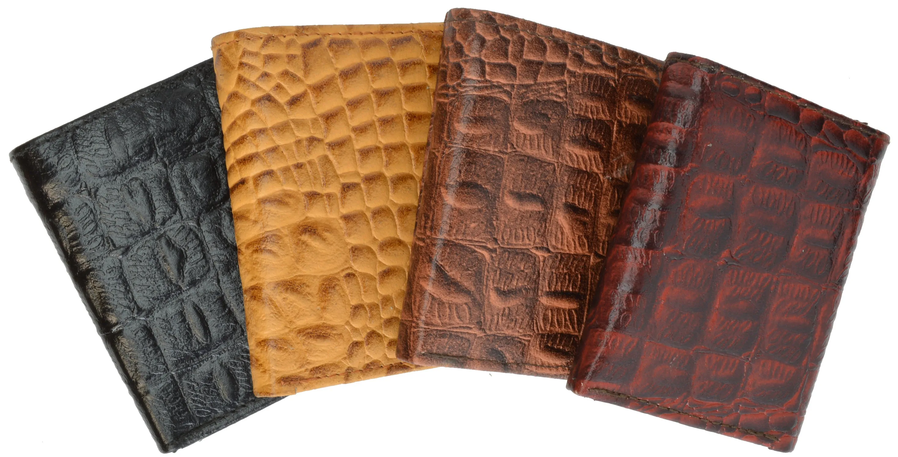 Mens Leather Wallets Ostrich Snakeskin Alligator Print Trifold Bifold to Choose