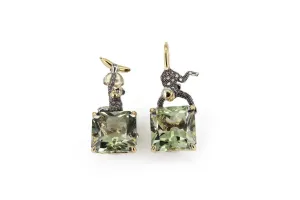 Monkeys on Gemstones Earrings