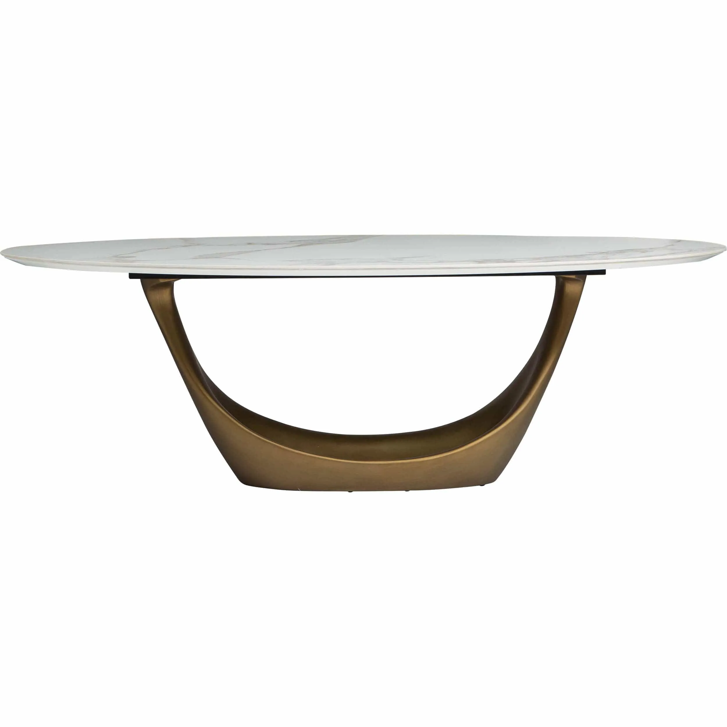 Montana Dining Table, White/Gold Base