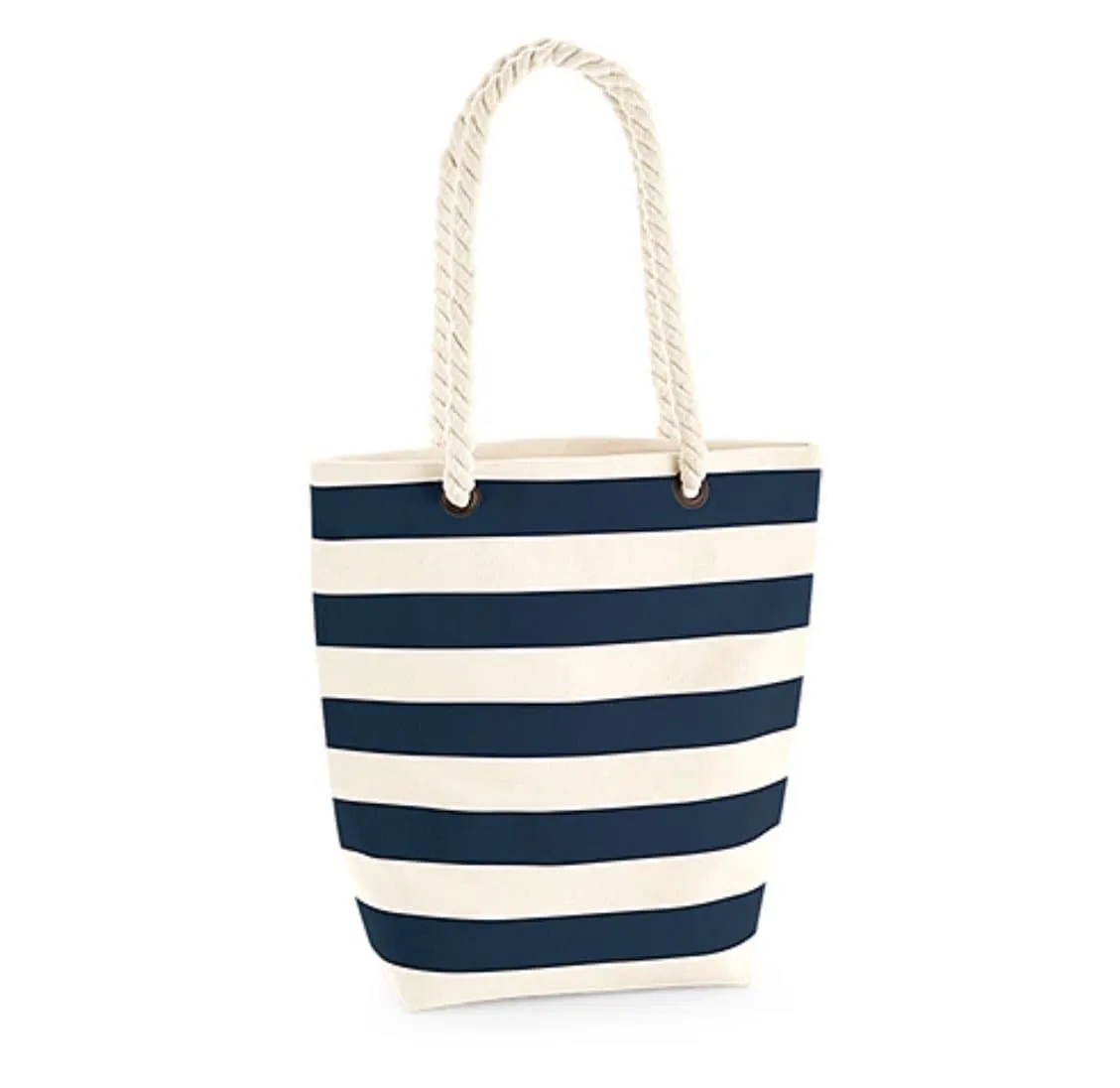 Nautical Stripe Canvas Tote Bag & Cosmetic Bag with Personalisation