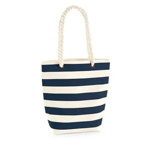 Nautical Stripe Canvas Tote Bag & Cosmetic Bag with Personalisation