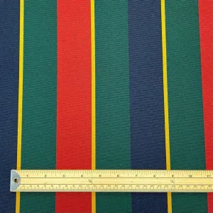Navy/Green/Red Striped PU Coated Waterproof Fabric