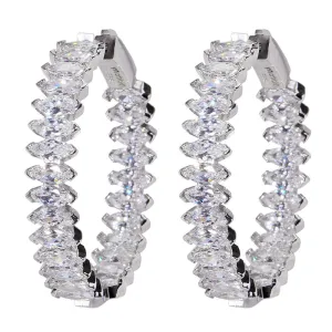 nickho rey Marquise Hoop in Silver