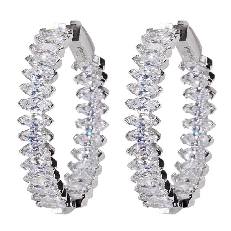 nickho rey Marquise Hoop in Silver