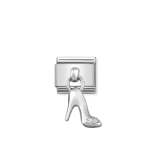 Nomination Composable Link Stiletto Hanging Charm, Cubic Zirconia, Silver