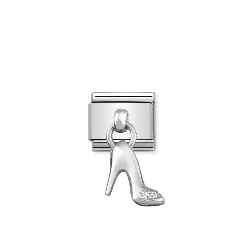 Nomination Composable Link Stiletto Hanging Charm, Cubic Zirconia, Silver