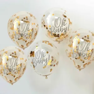 Oh Baby! Gold Confetti Balloons