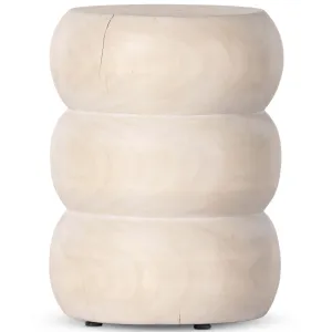 Pagoda End Table, Ivory