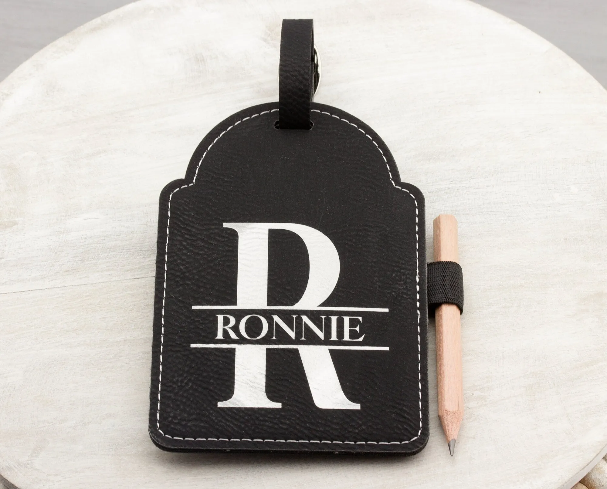 Personalized Golf Bag Tag Tee Holder with Pencil
