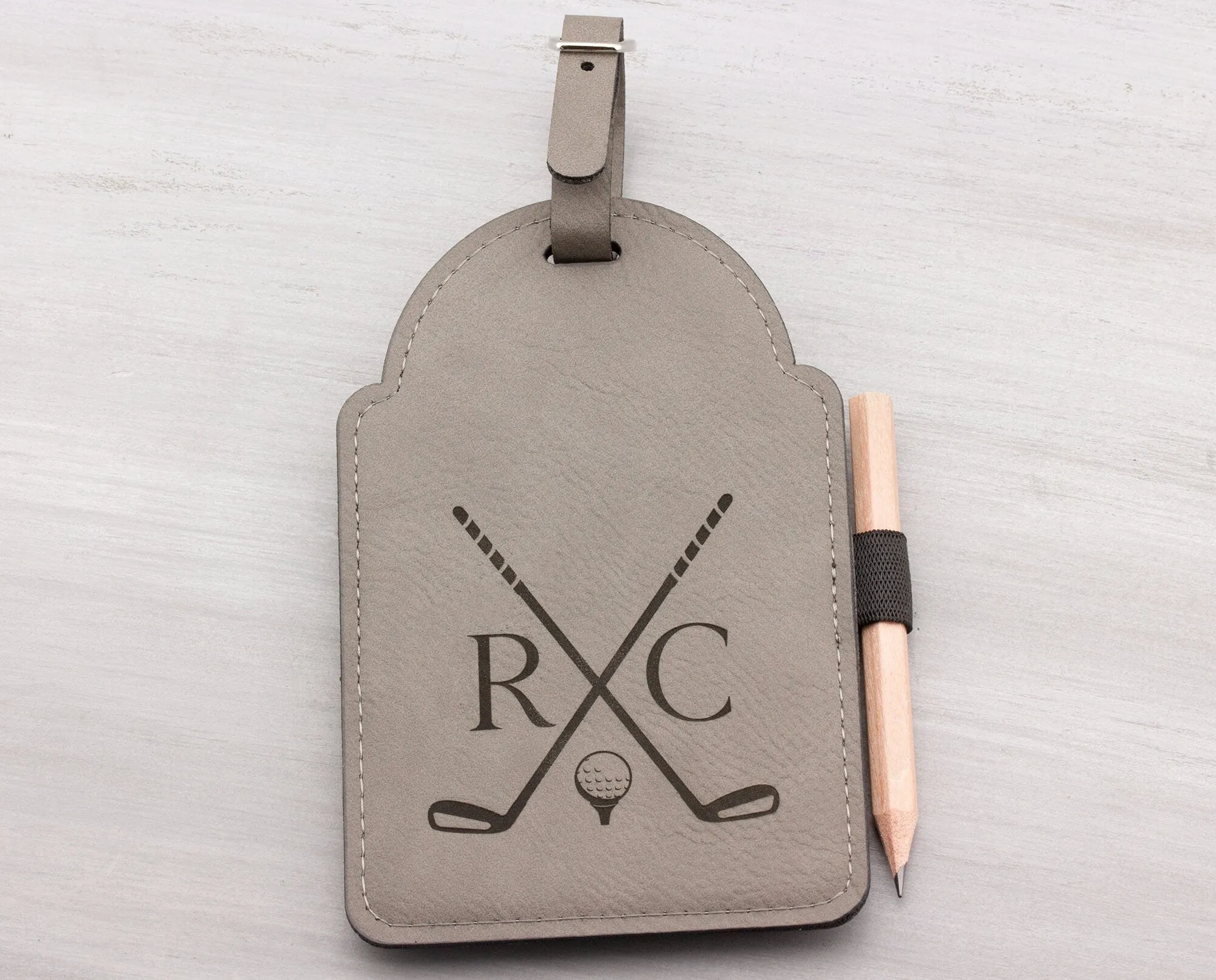 Personalized Golf Bag Tag Tee Holder with Pencil