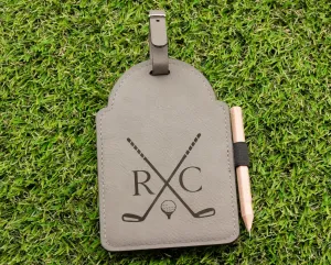 Personalized Golf Bag Tag Tee Holder with Pencil