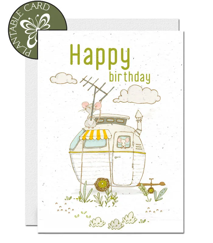 Plantable Birthday Card - Camper