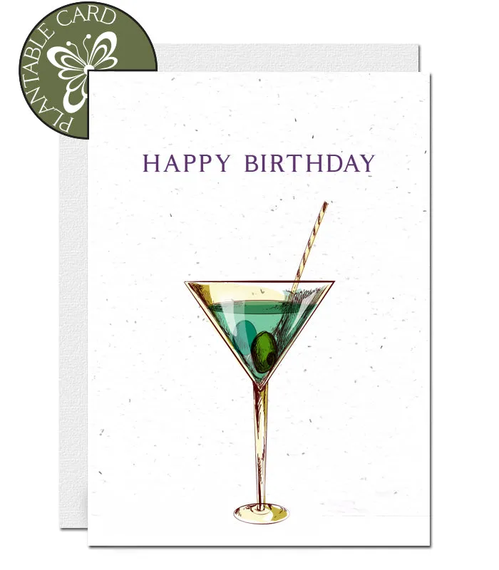Plantable Birthday Card - Cocktail
