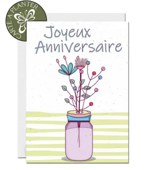 Plantable Birthday Card - Jar of Flowers