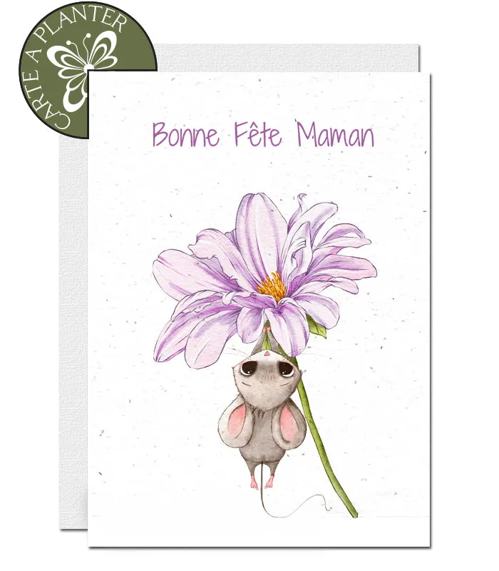 Plantable Mother's Day Card - Mouse & Flower
