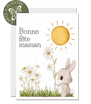 Plantable Mother's Day Card - Rabbit with flower