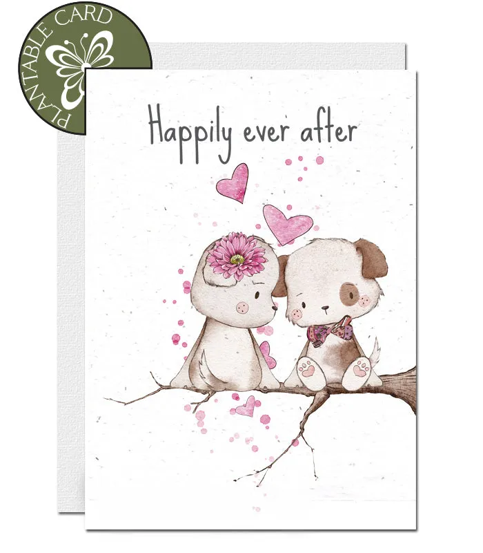 Plantable Wedding Card - Patchwork Dogs
