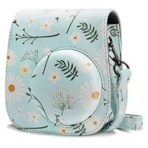 Protection Case Bags  for Fujifilm Instax Mini 11 9 8 8 Case PU Leather Instant Camera Cover with Adjustable Strap- White Marble