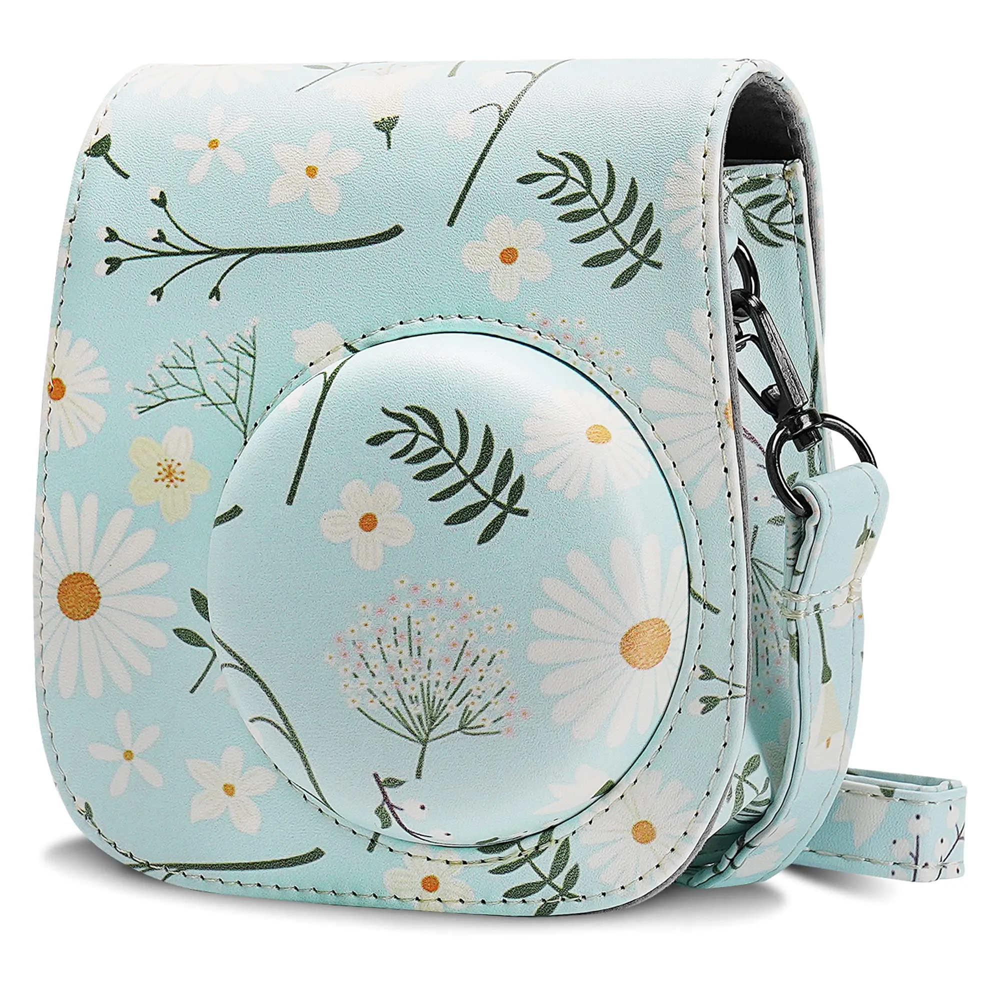 Protection Case Bags  for Fujifilm Instax Mini 11 9 8 8 Case PU Leather Instant Camera Cover with Adjustable Strap- White Marble