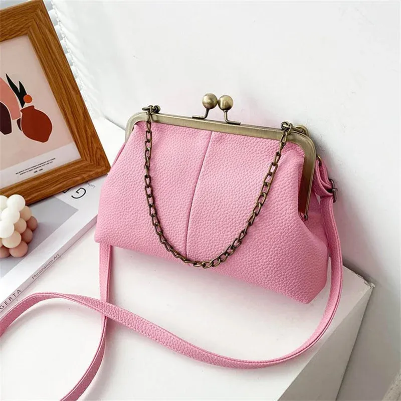 PU Shoulder Bag  Clip Clutch Retro Crossbody Bag