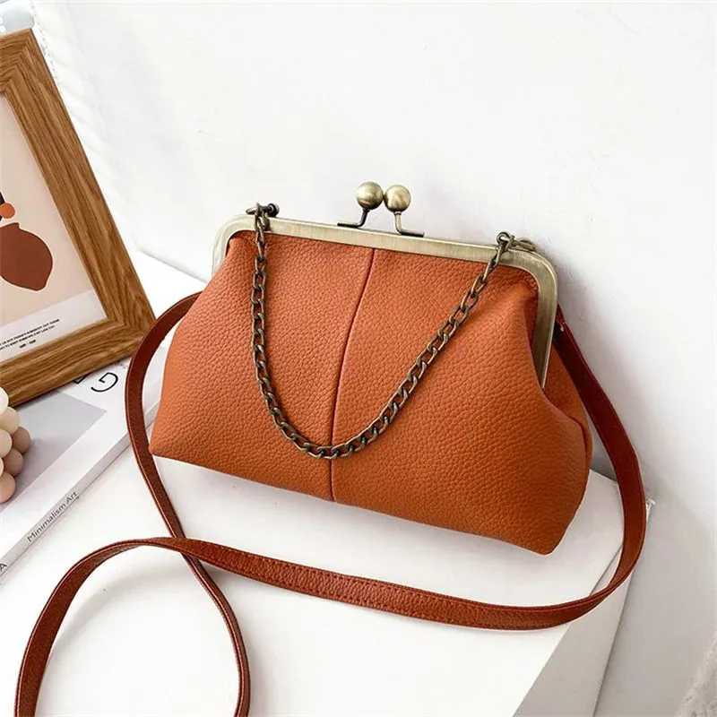 PU Shoulder Bag  Clip Clutch Retro Crossbody Bag