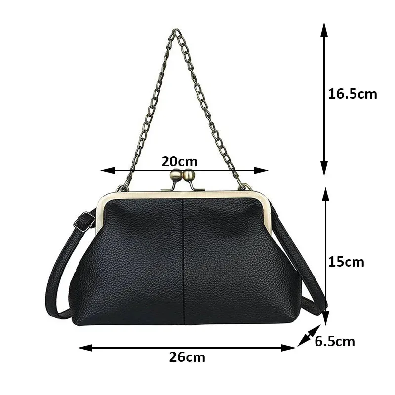 PU Shoulder Bag  Clip Clutch Retro Crossbody Bag