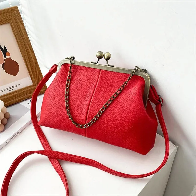 PU Shoulder Bag  Clip Clutch Retro Crossbody Bag