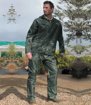 Result Waterproof Jacket/Trouser Suit in Carry Bag | Olive Green