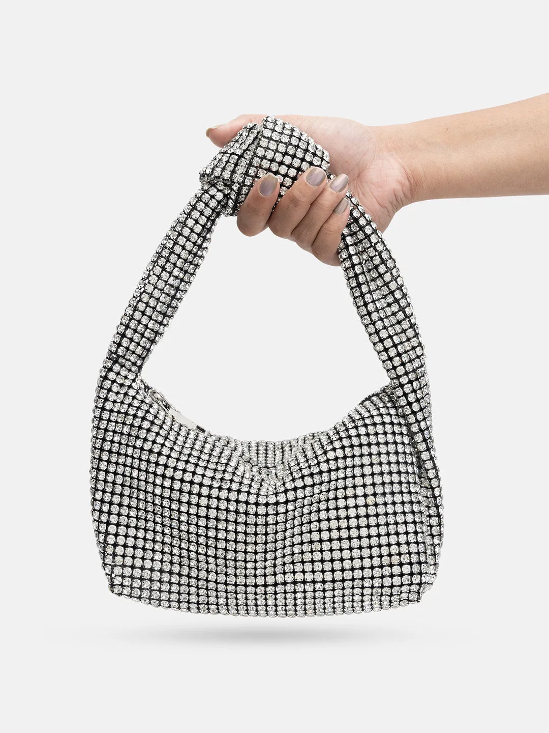 Rhinestone Knot Hobo Bag