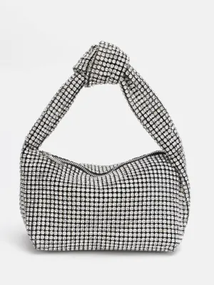 Rhinestone Knot Hobo Bag