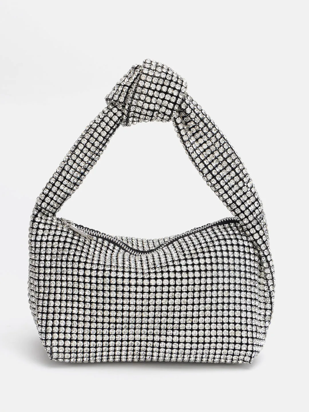 Rhinestone Knot Hobo Bag