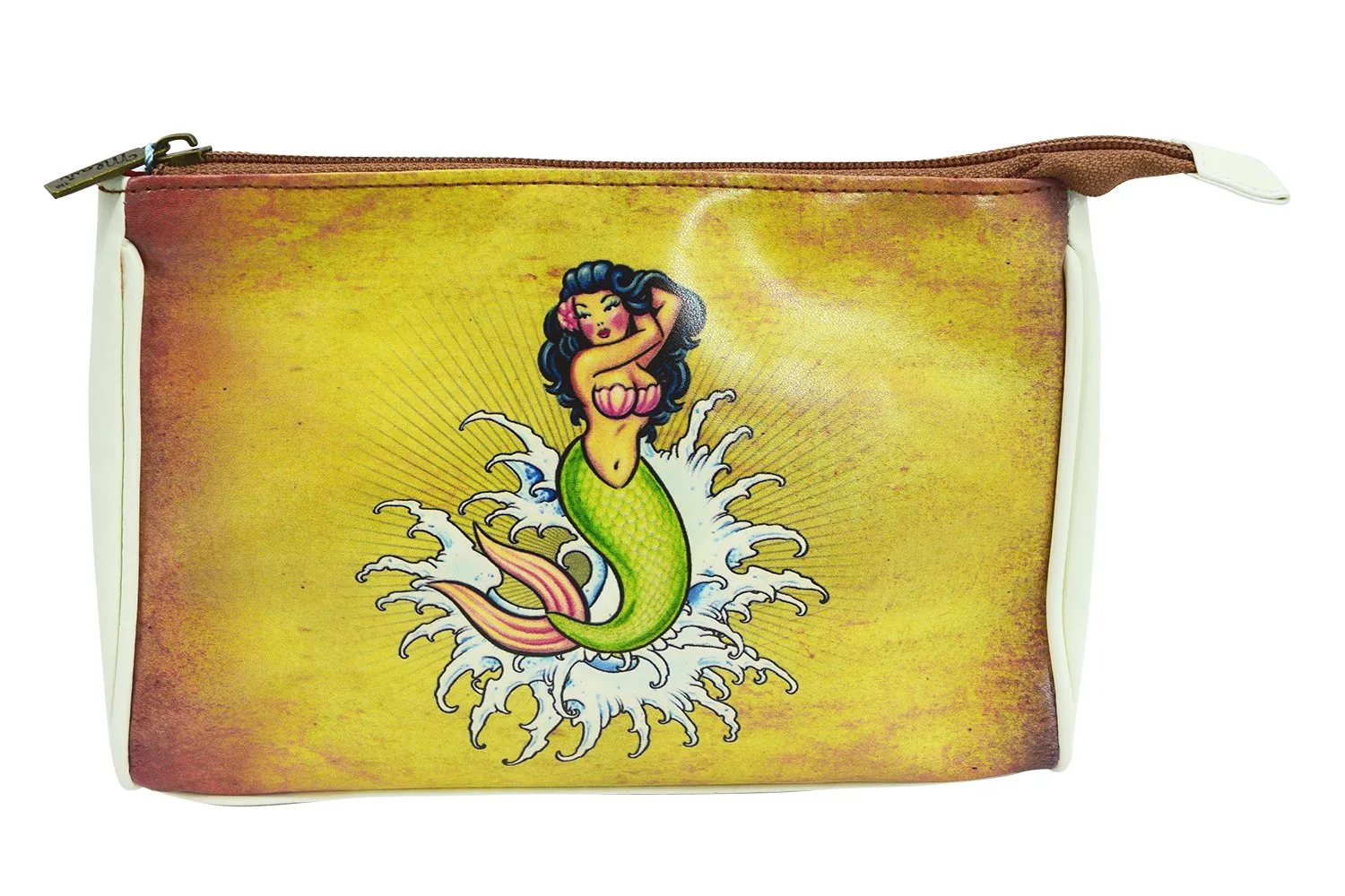 Rockabilly Vintage Tattoo Mermaid Makeup Pouch