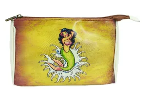 Rockabilly Vintage Tattoo Mermaid Makeup Pouch
