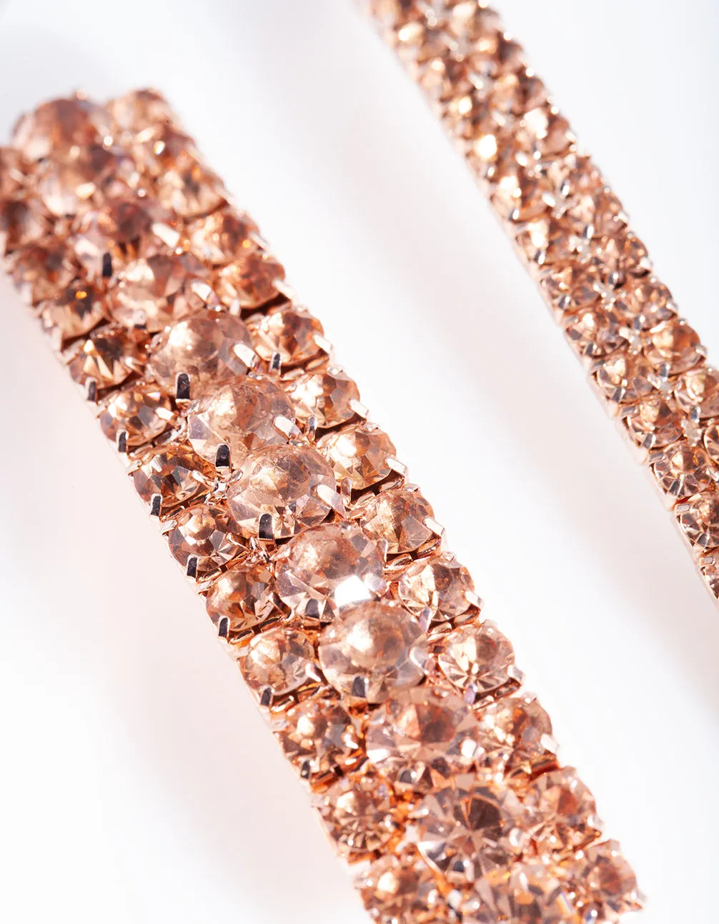 Rose Gold Diamante Hair Slide 3 Pack