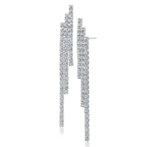 Round CZ Triple Row Earrings
