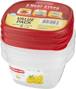 Rubbermaid Easy Find Lids Food Storage Containers – Red – 6-Piece Set