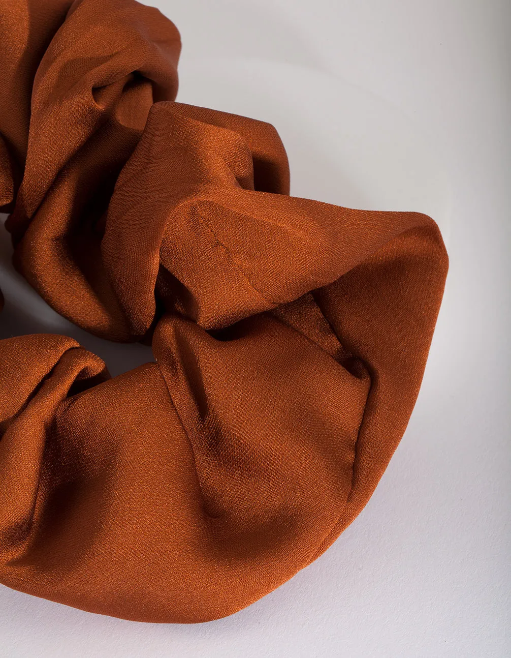 Rust Satin Oversized Scrunchie