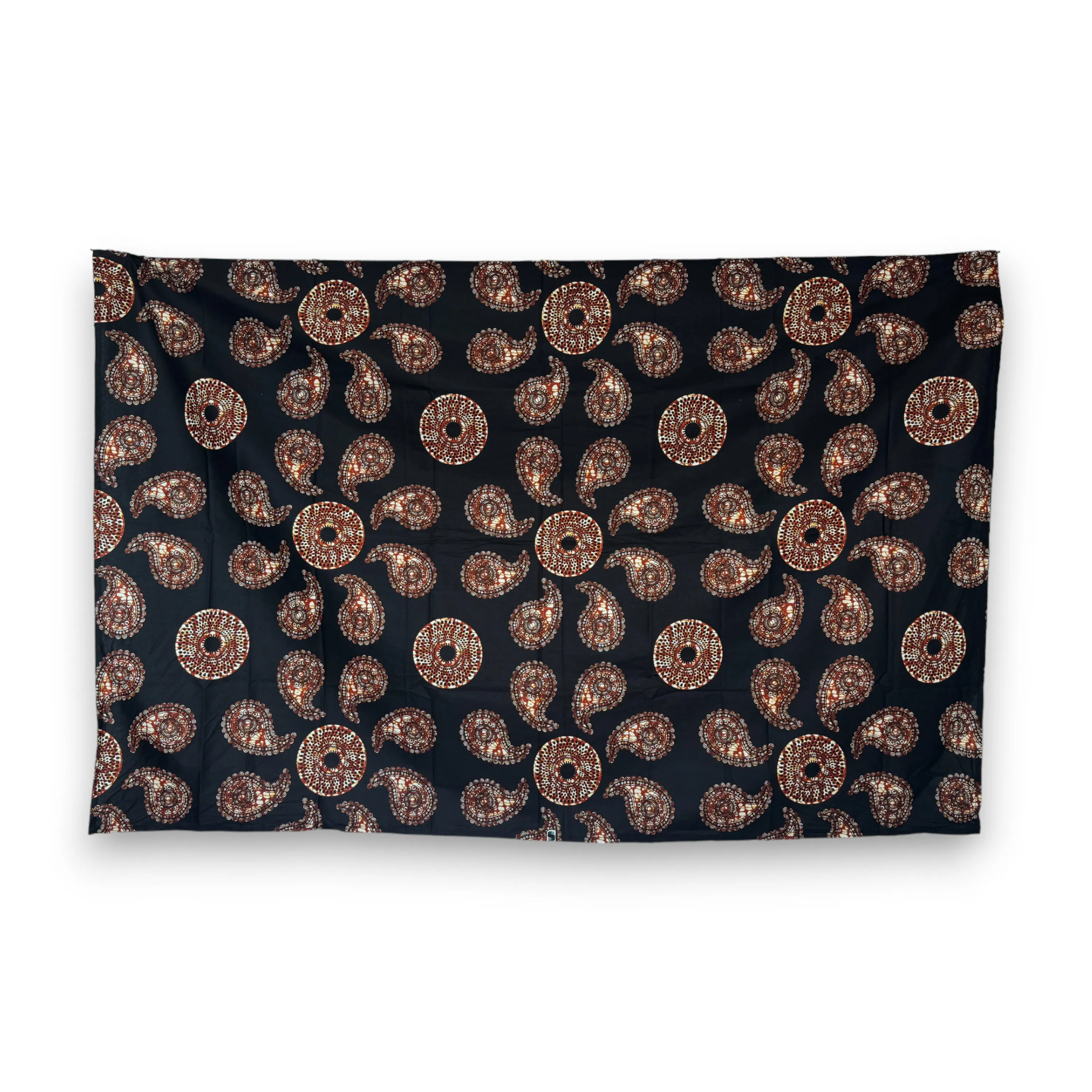 Sarong / pareo - Cotton Beachwear wrap skirt / baby carrier wrap - Black paisley