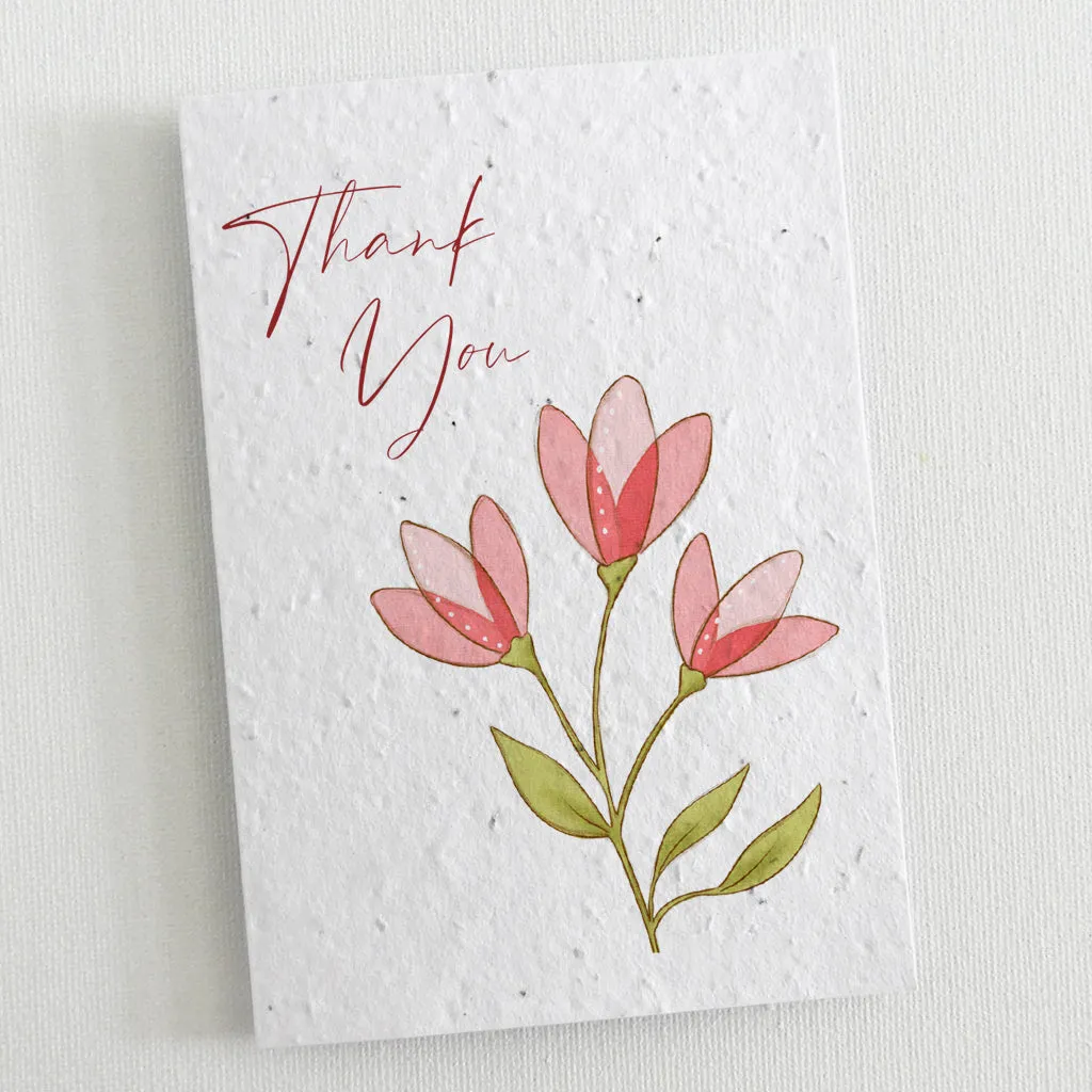 Set of 6 Plantable Thank You Cards - Botanical