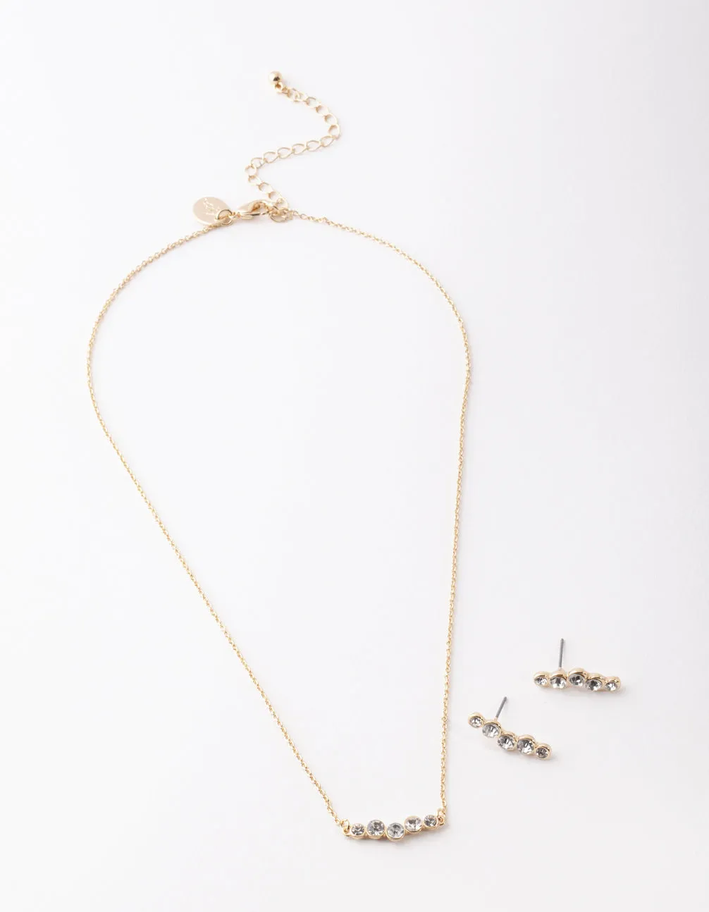 Silver 5-Circle Necklace & Earring Set