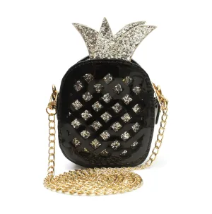 Silver Glitter Pineapple Cross-body Purse
