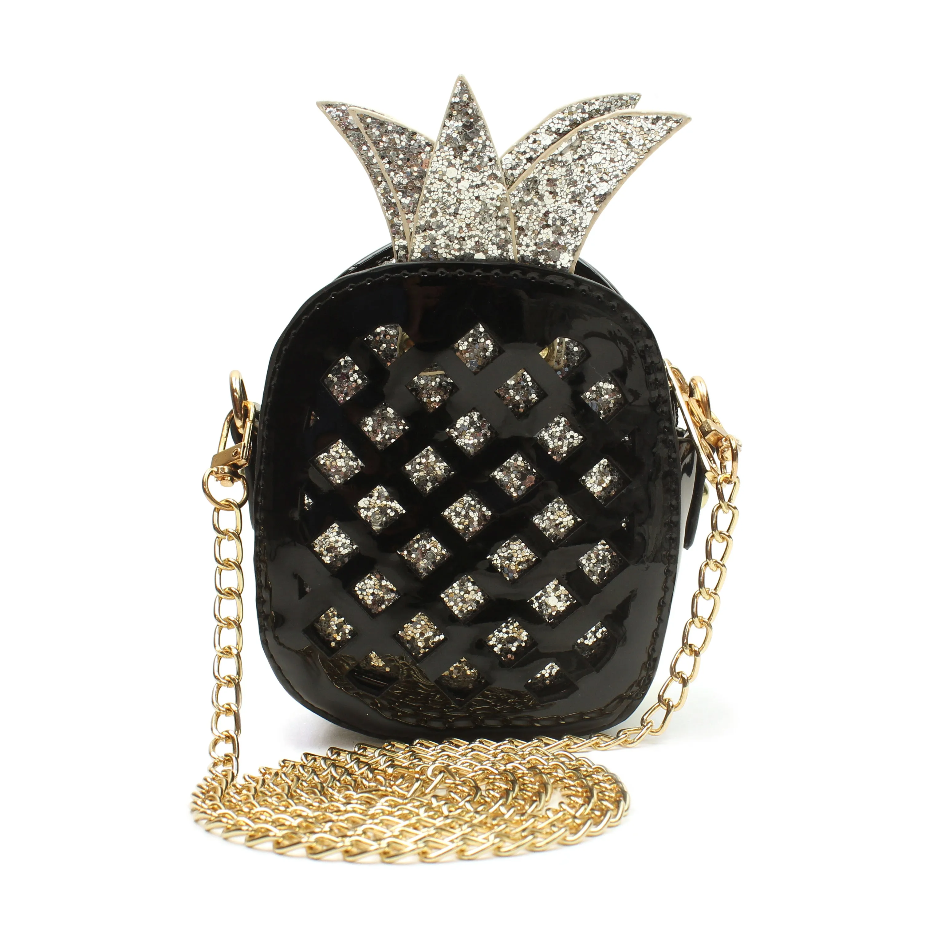Silver Glitter Pineapple Cross-body Purse
