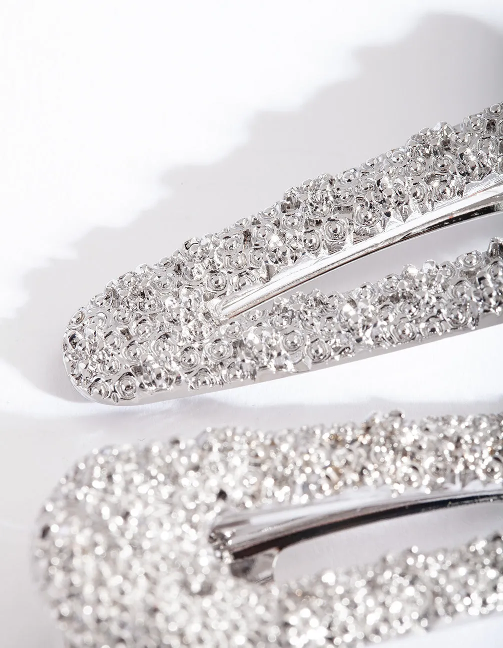 Silver Textured Classic Clip 2 Pack