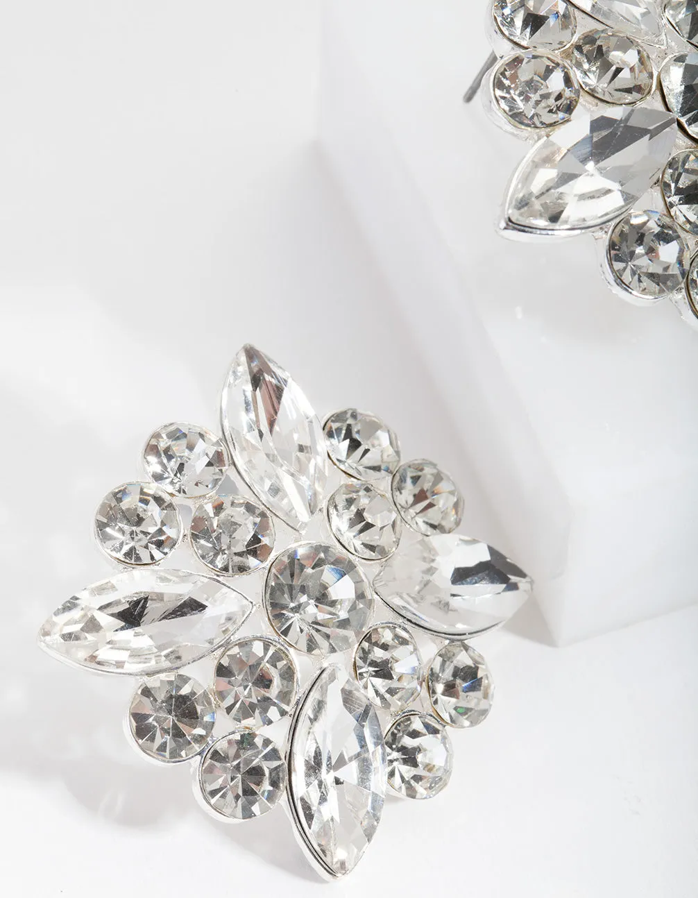 Silver Vintage-Style Stud Earrings